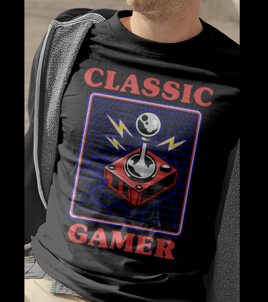Classic Gamer Retro Joystick Electric Vibes T-Shirt