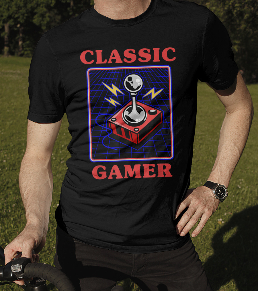 Classic Gamer Retro Joystick Electric Vibes T-Shirt