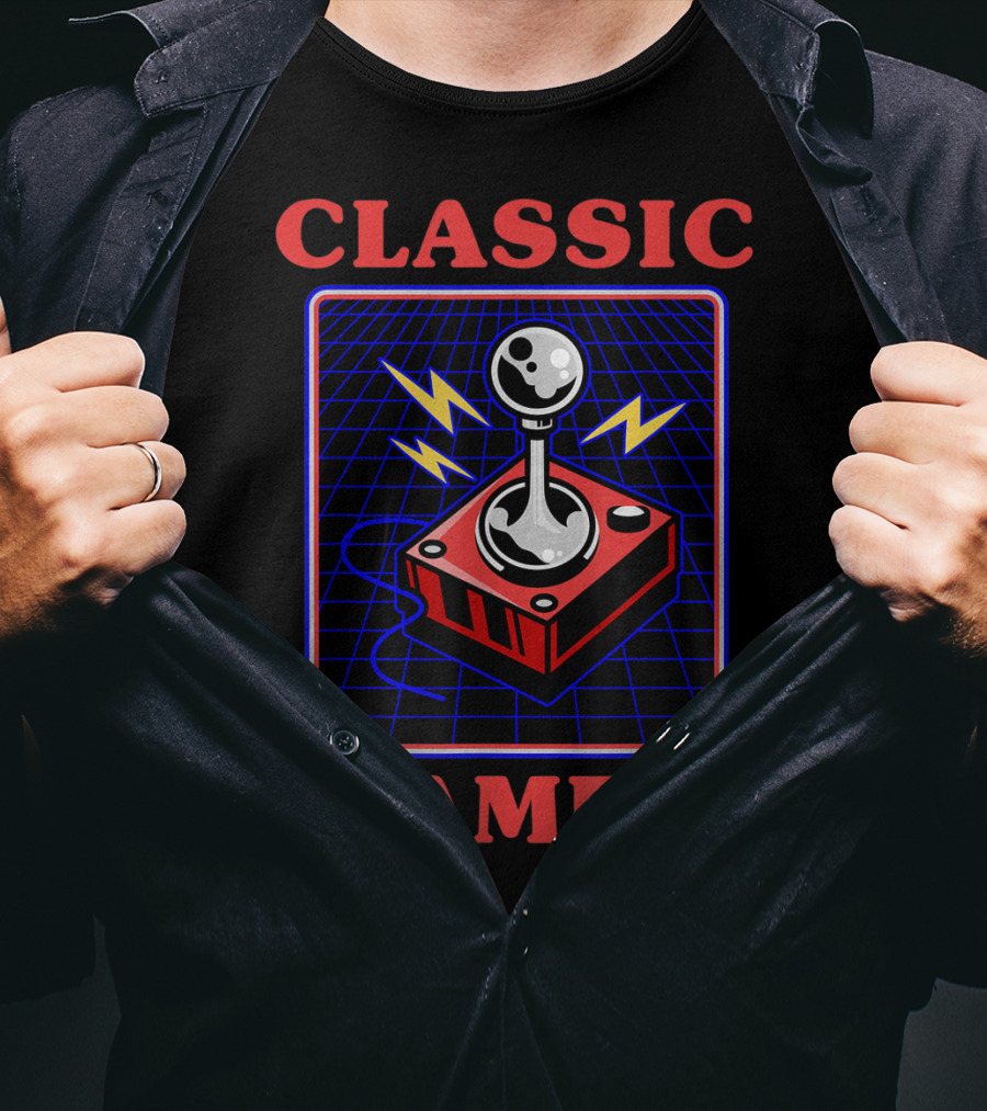 Classic Gamer Retro Joystick Electric Vibes T-Shirt