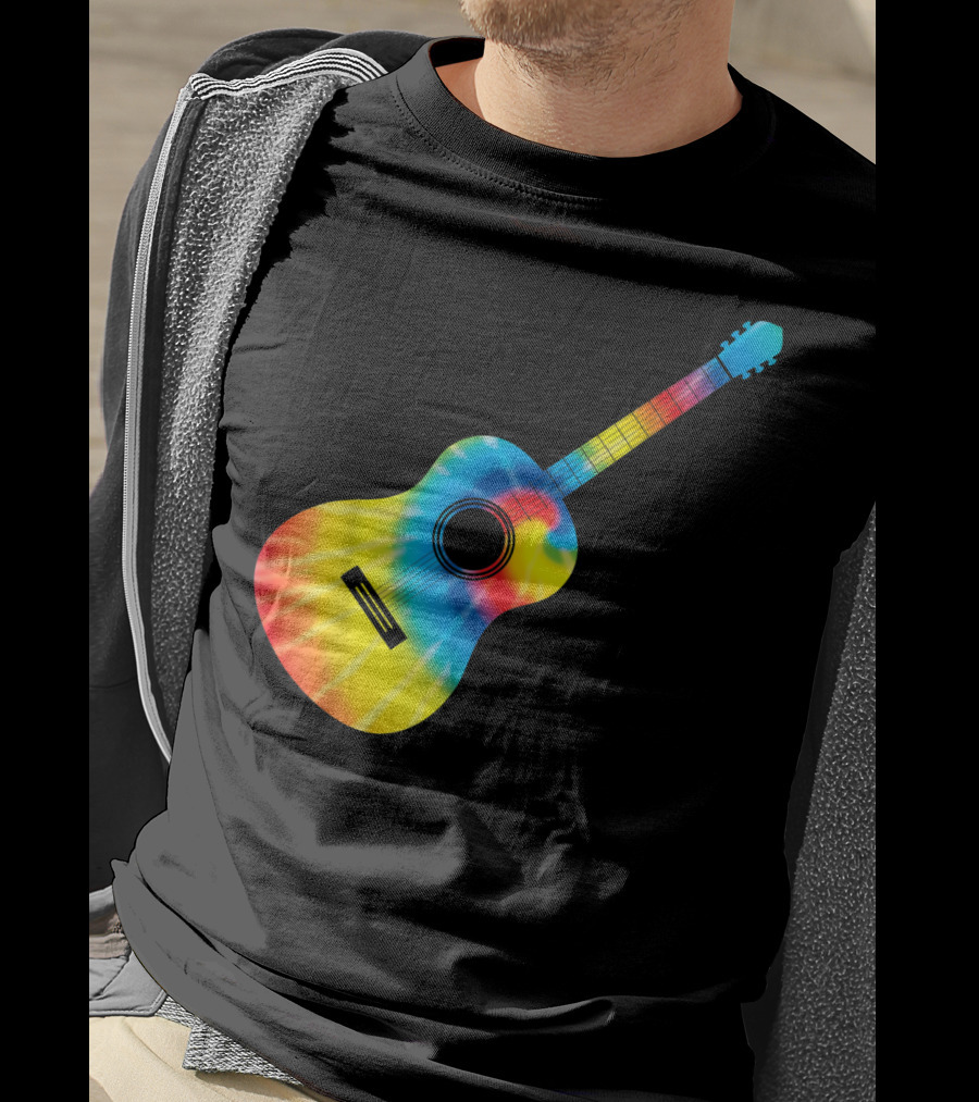 Classic Vintage Guitar Tie-Dye T-Shirt