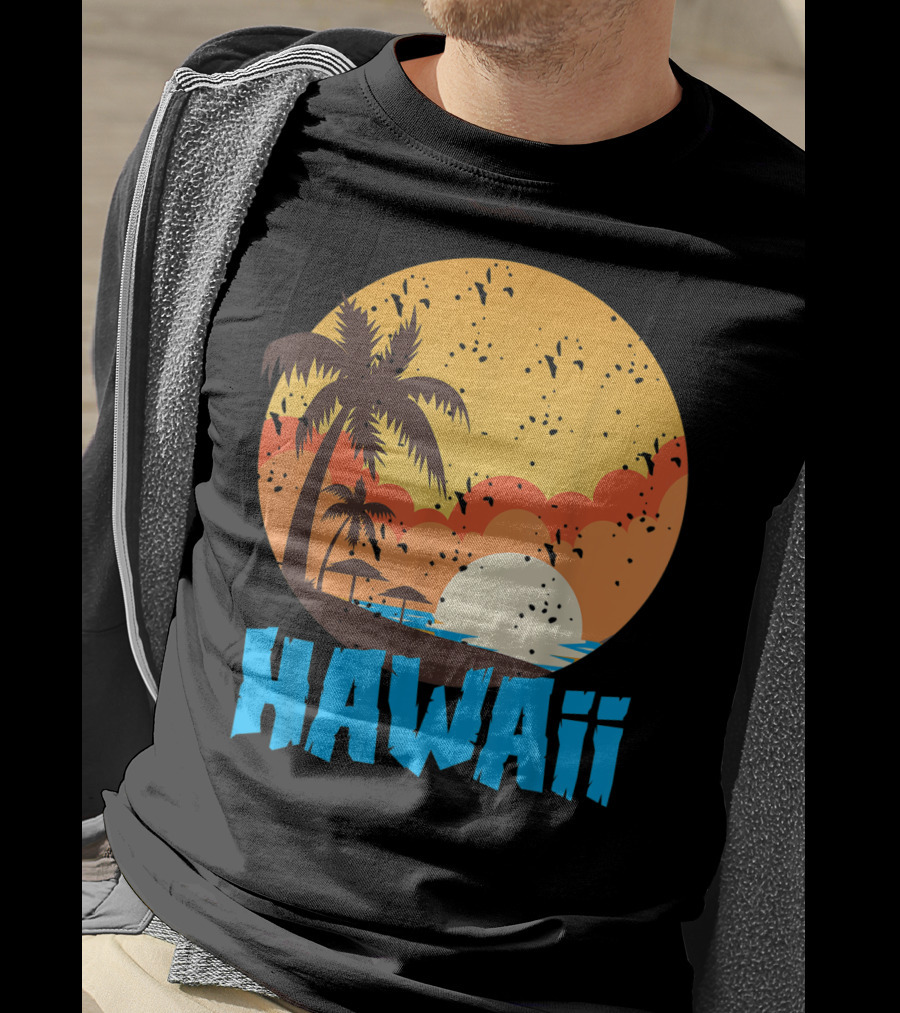 Hawaii Sunset Palm Beach T-Shirt