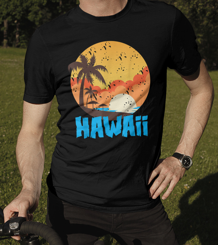 Hawaii Sunset Palm Beach T-Shirt