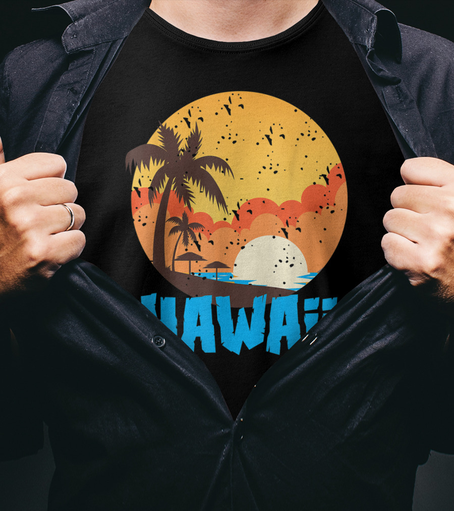 Hawaii Sunset Palm Beach T-Shirt