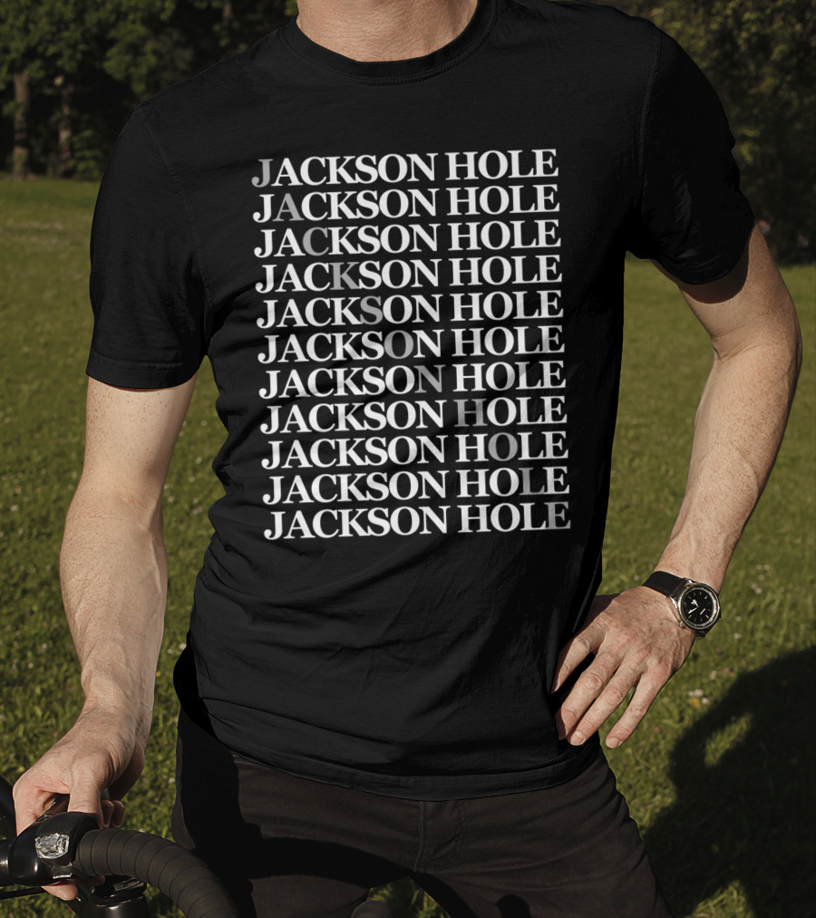 Jackson Hole Repeated Text Pattern Wyoming T-Shirt