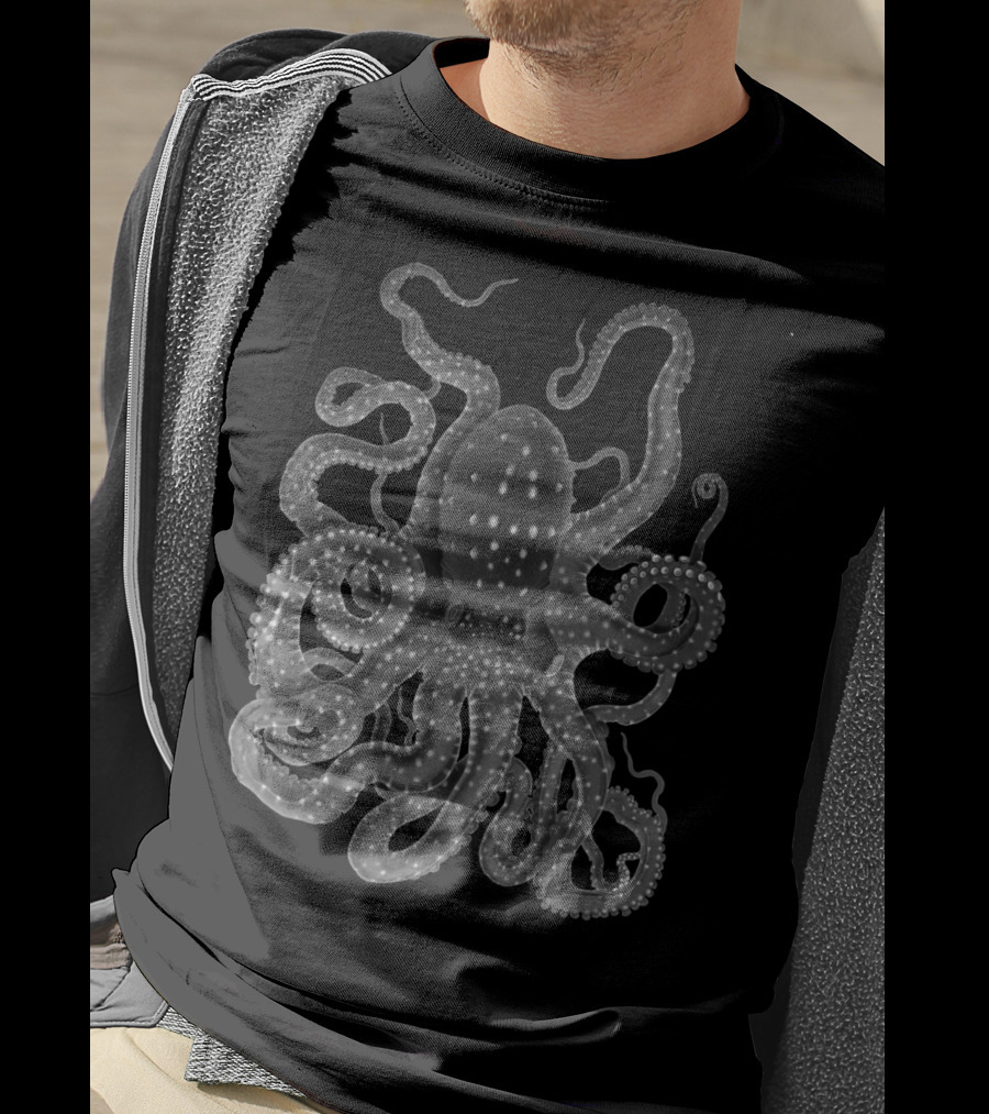 Kraken Black Octopus Squid T-Shirt
