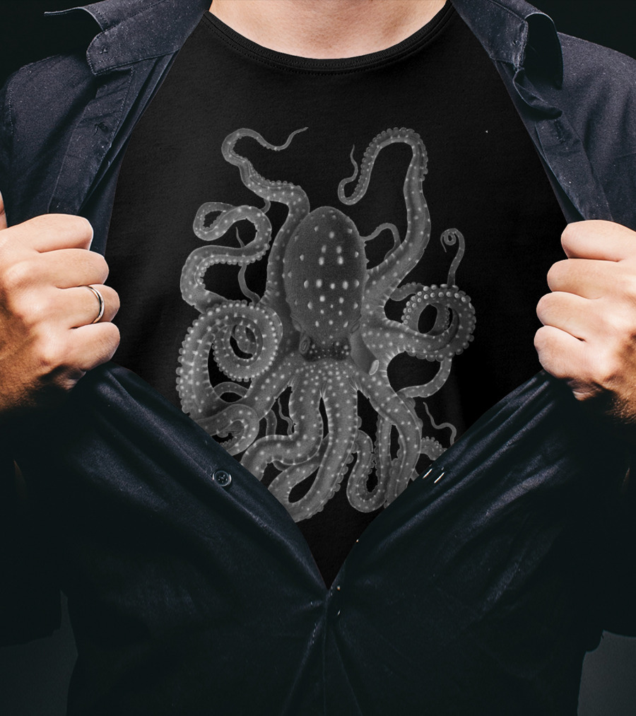 Kraken Black Octopus Squid T-Shirt