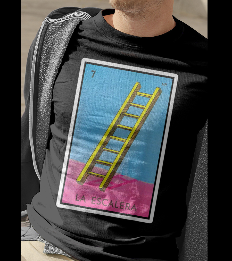 La Escalera Card Number 7 Loteria Mexican Lottery Bingo T-Shirt