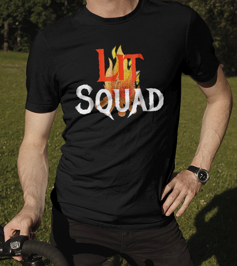 Lit Squad Fire Flames T-Shirt