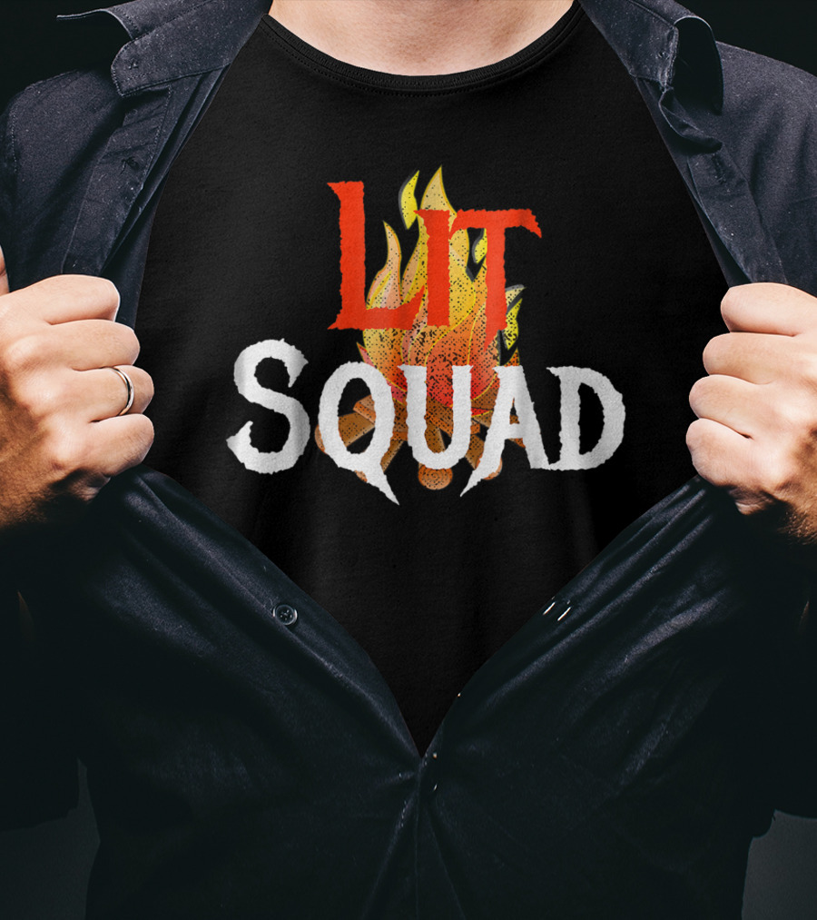 Lit Squad Fire Flames T-Shirt