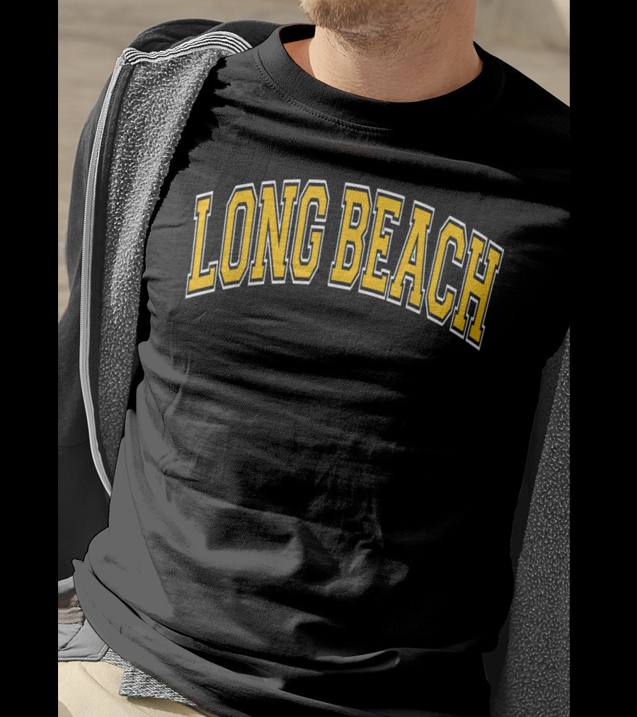 Long Beach Varsity Amber Text Arch T-Shirt