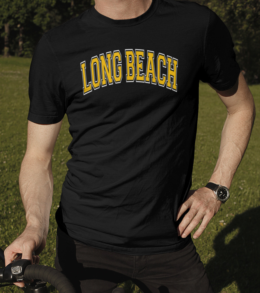 Long Beach Varsity Amber Text Arch T-Shirt