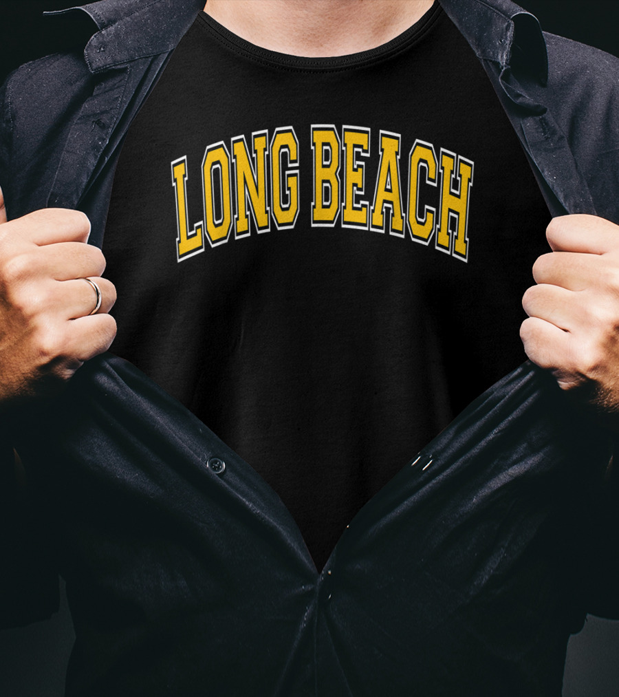 Long Beach Varsity Amber Text Arch T-Shirt