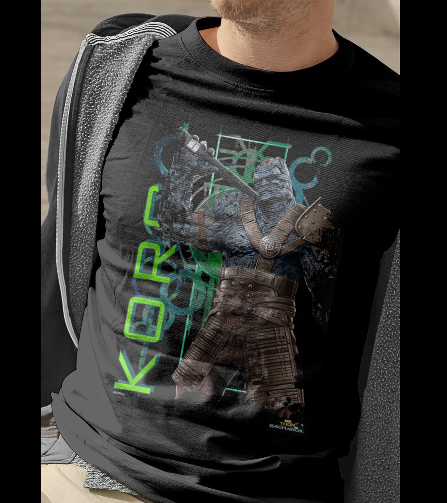 Marvel Thor Ragnarok Korg Green Symbols Character T-Shirt