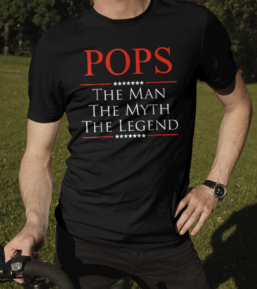 Mens Pops The Man The Myth The Legend Stars T-Shirt