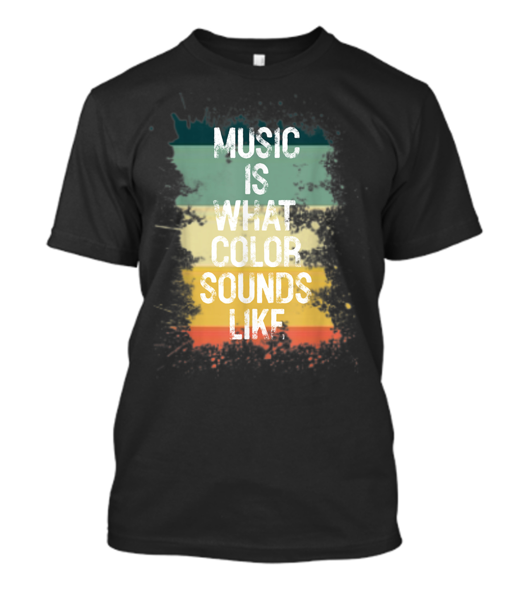 Music Is What Color Sounds Like Vintage Brush Strokes T-Shirt