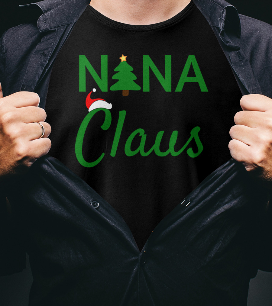 Nana Claus Daddy Claus Baby Claus Mama Claus Christmas Tree Santa Hat T-Shirt