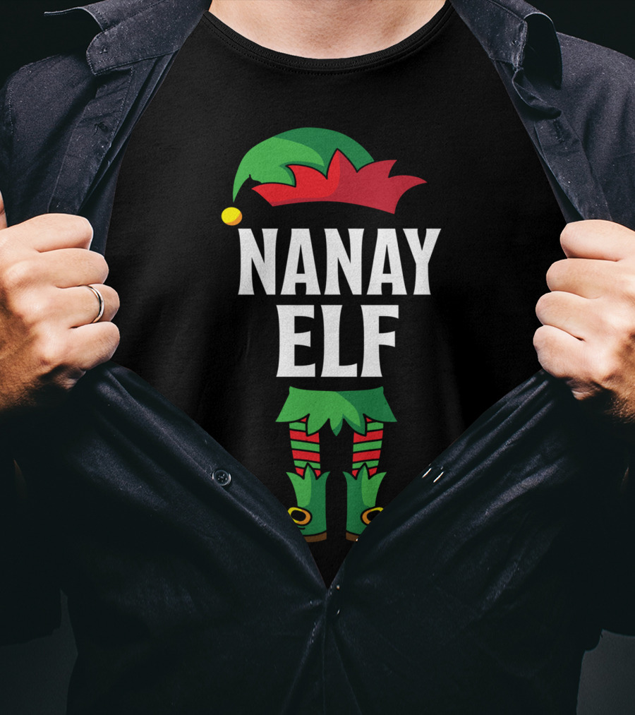 Nanay Elf Costume Christmas Holiday T-Shirt