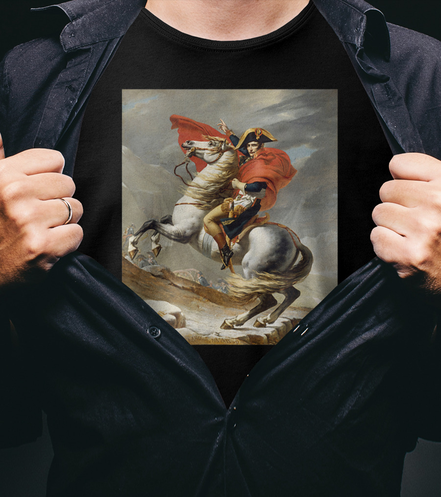 Napoleon Bonaparte Crossing The Alps Iconic Equestrian T-Shirt