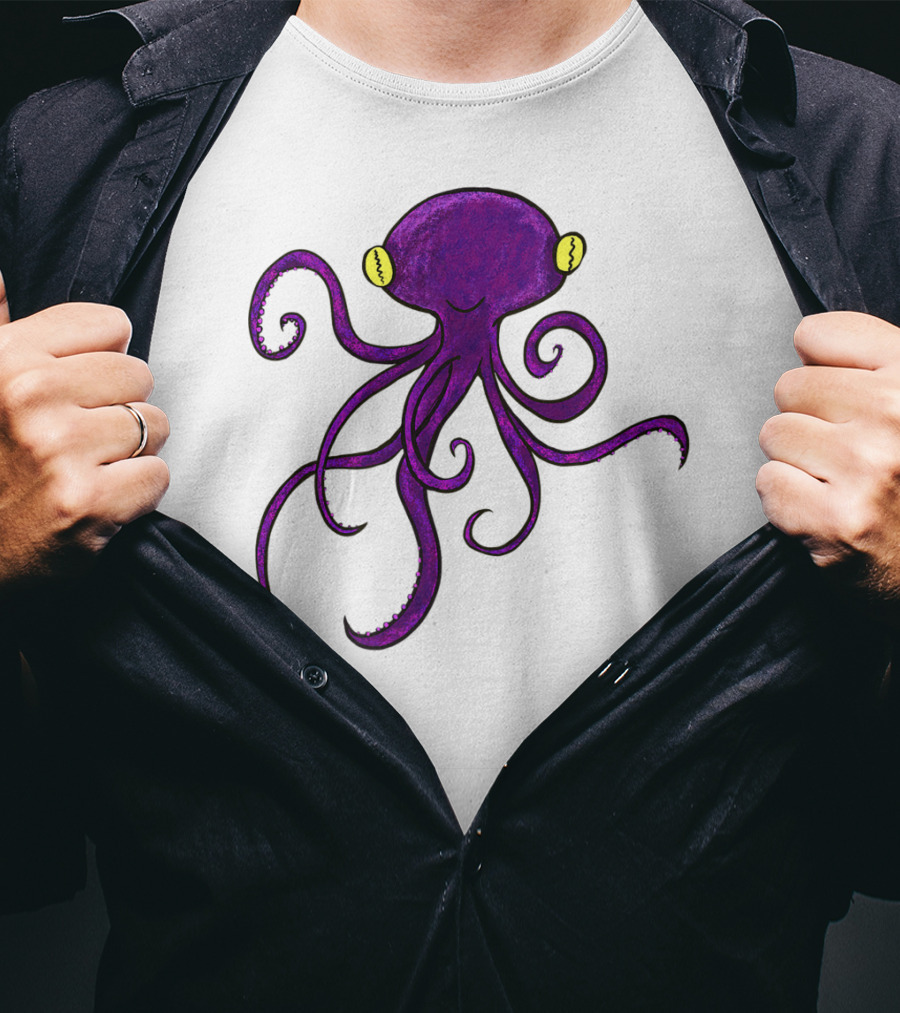 Purple Octopus Whimsical T-Shirt