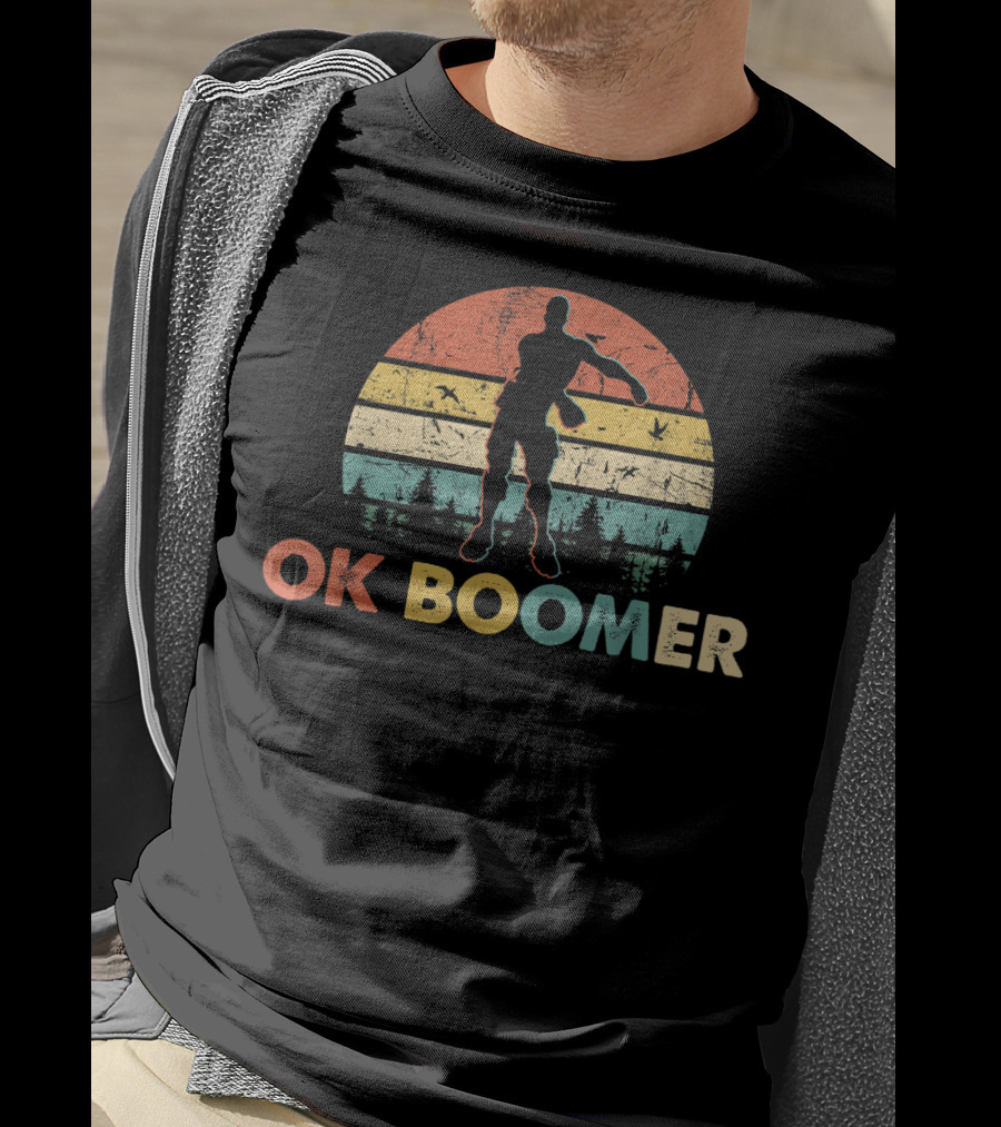 OK Boomer Retro Silhouette Sunset Vintage Funny Saying T-Shirt