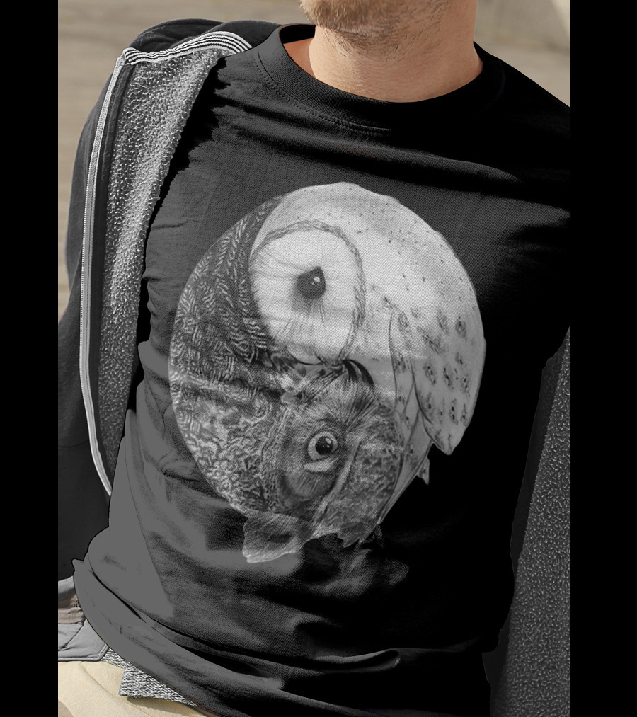 Snowy Owl Barn Owl Yin Yang T-Shirt