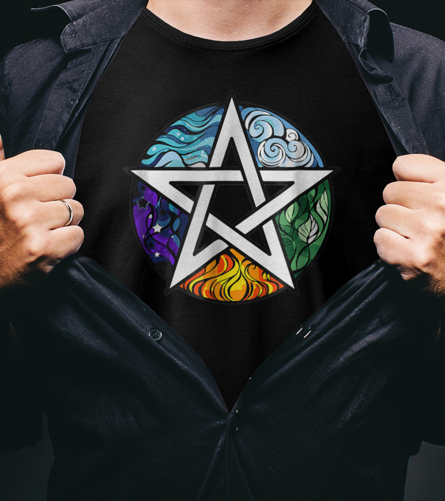 Pagan Witch Pentacle Elements Mens Womens T-Shirt