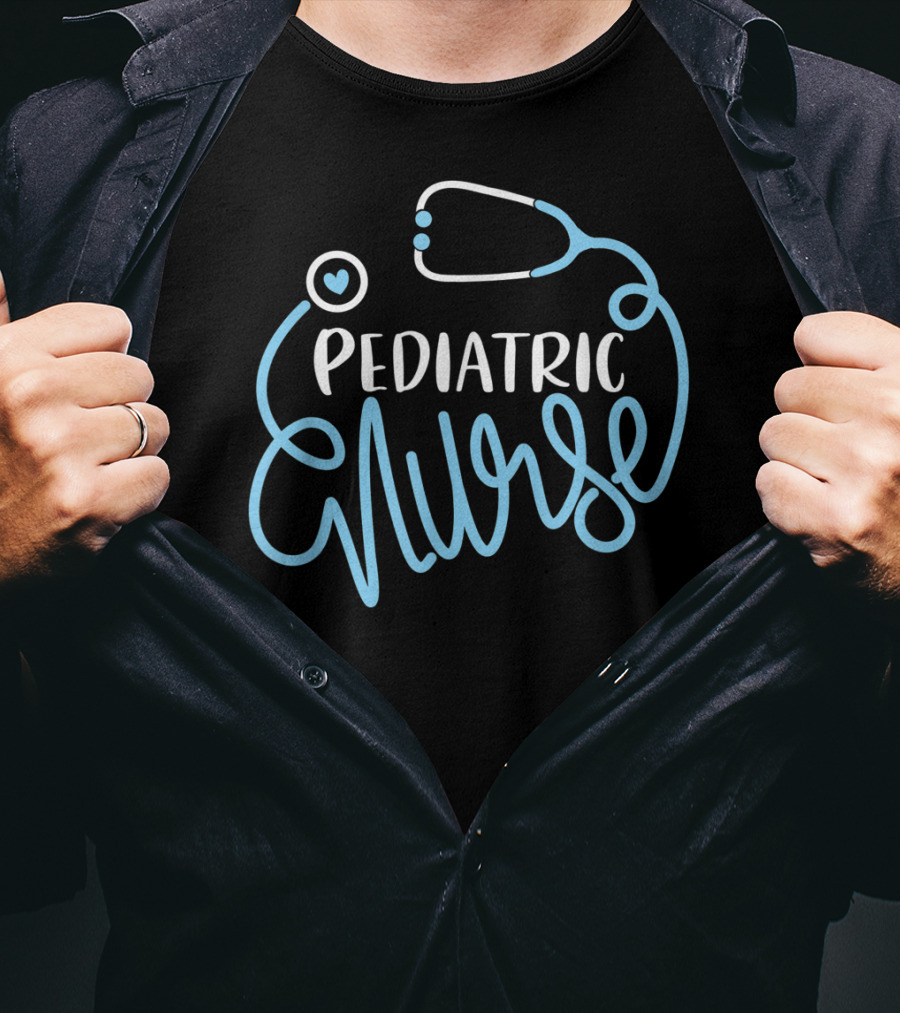 Pediatric Nurse Stethoscope Heart Design Pediatrician T-Shirt