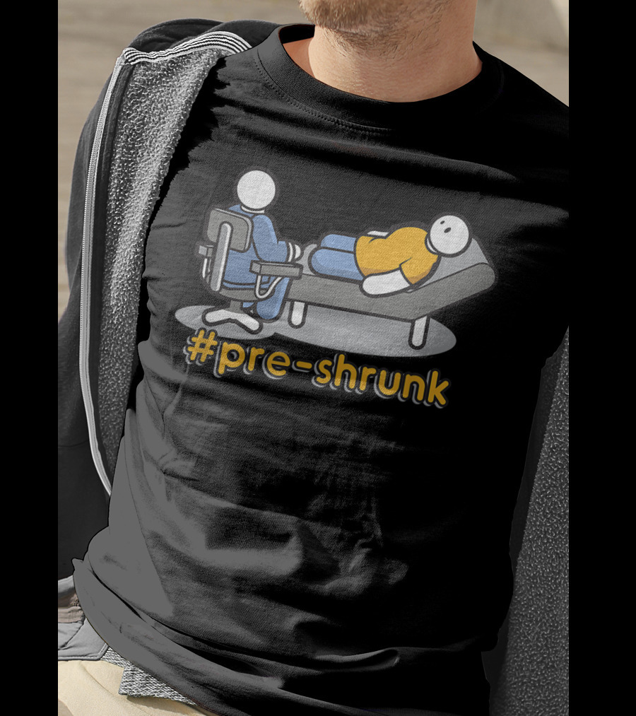 Pre-Shrunk Couch Therapy Icon With Casual Stick Figures T-Shirt