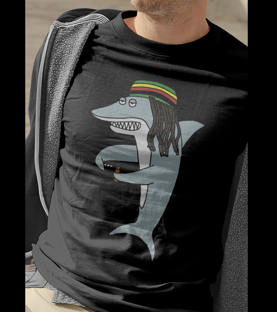 Reggae Shark Dreadlock Rastafarian T-Shirt