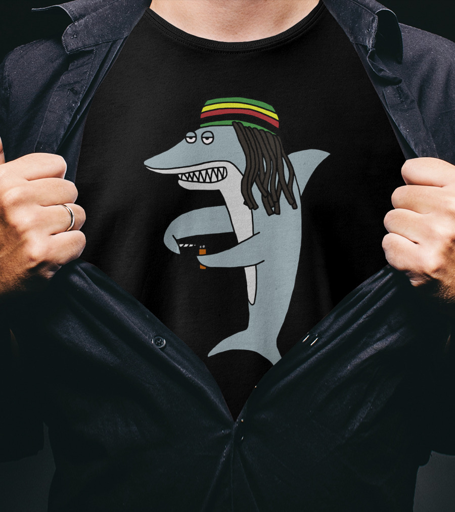 Reggae Shark Dreadlock Rastafarian T-Shirt
