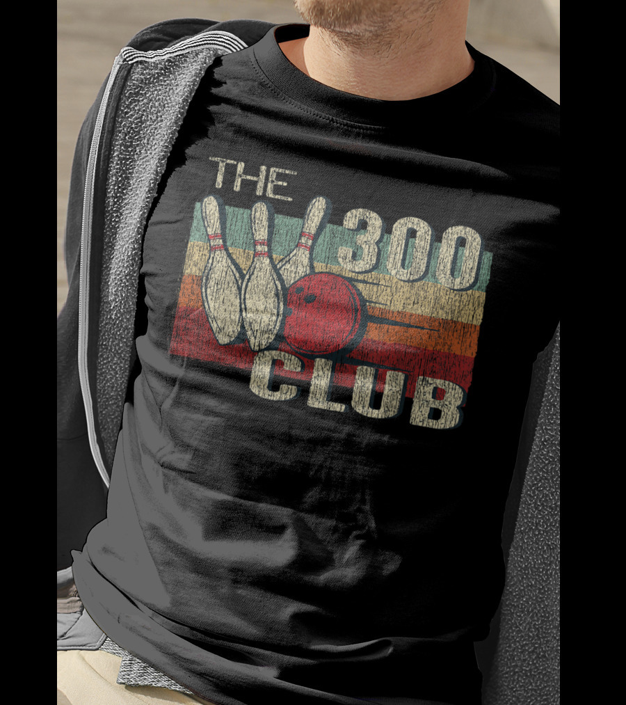 The 300 Club Perfect Bowling Game Retro T-Shirt