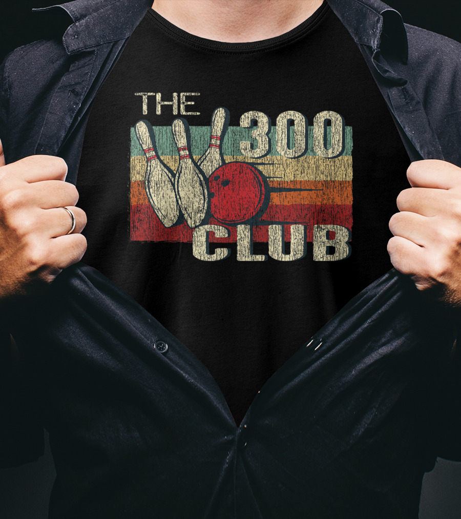 The 300 Club Perfect Bowling Game Retro T-Shirt