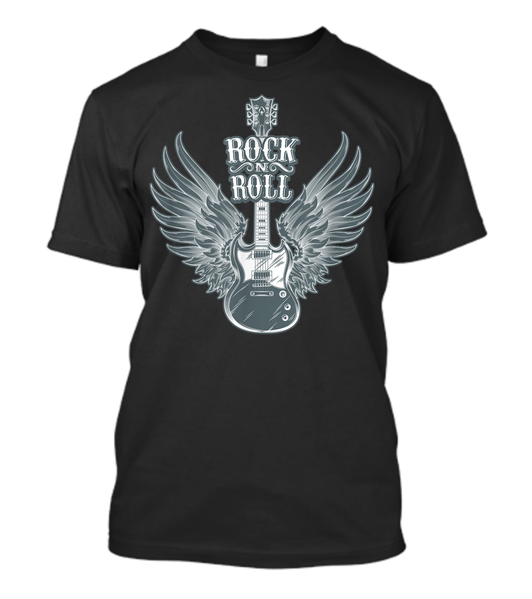 Rock N Roll Angel Wings Guitar Player T-Shirt