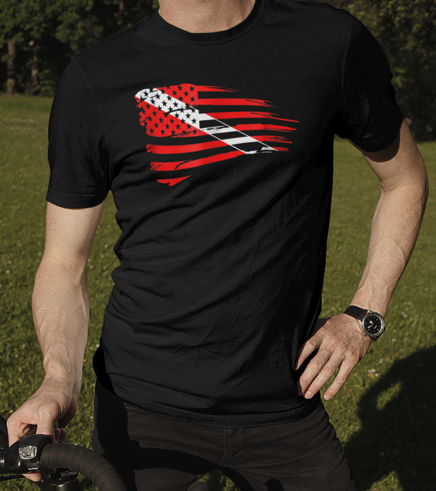 American Flag Scuba Diving Dive Flag Patriotic T-Shirt