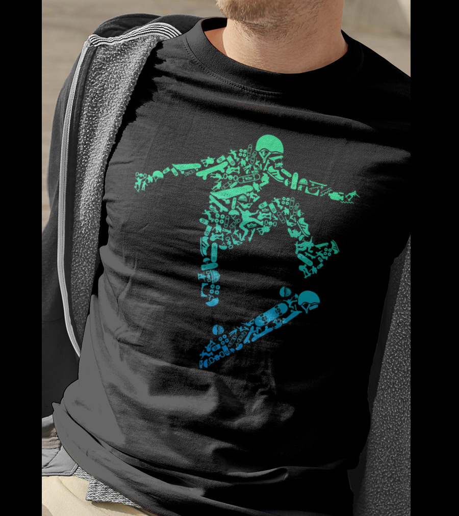 Skater Skateboarding Gear Helmet Skateboard Tricks Iconic T-Shirt