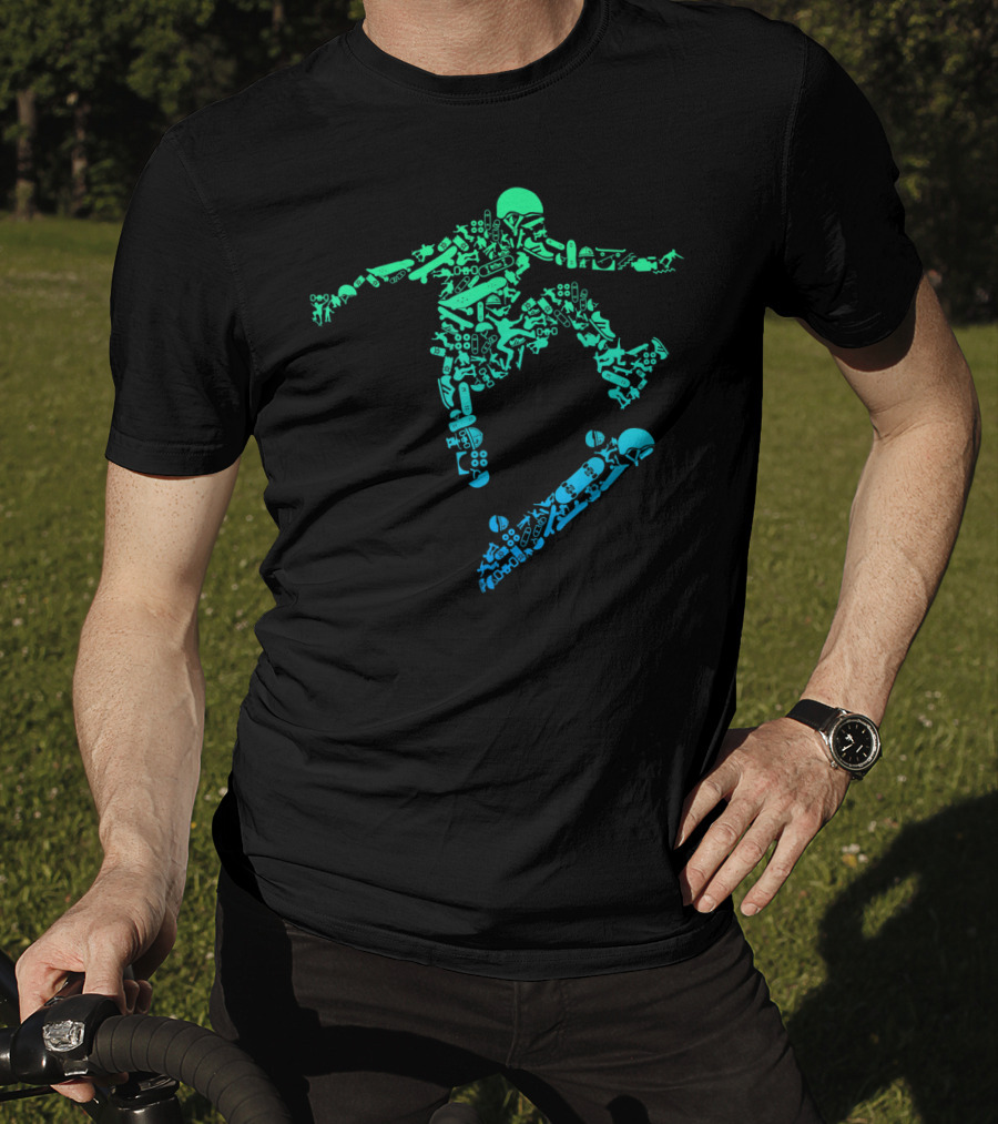 Skater Skateboarding Gear Helmet Skateboard Tricks Iconic T-Shirt