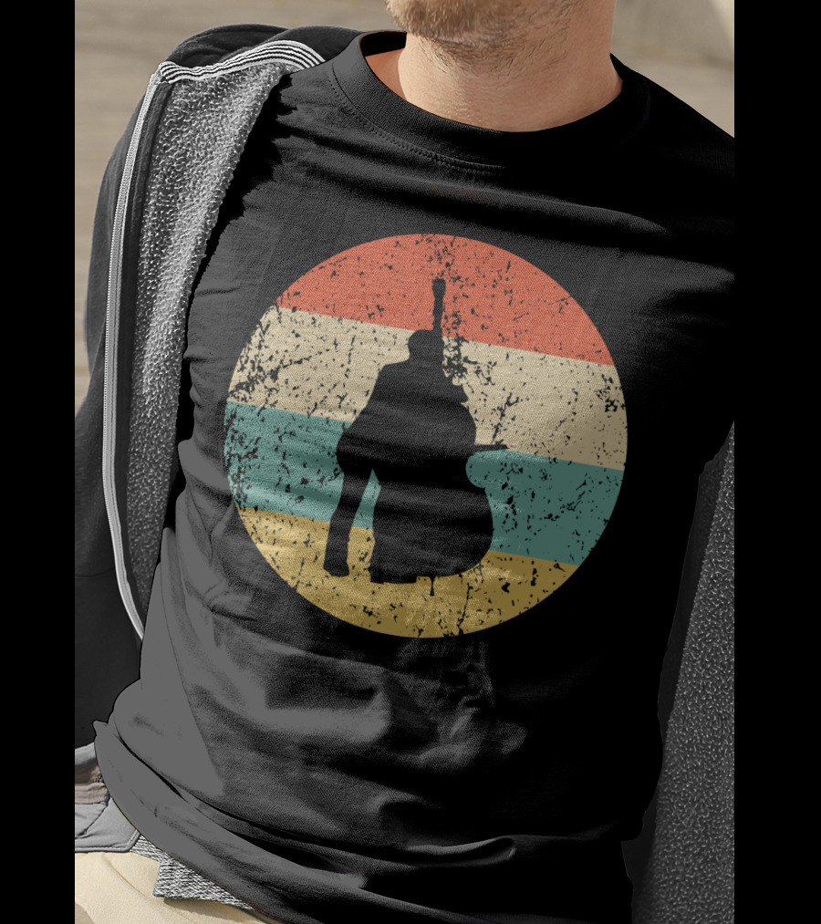Vintage Stand Up Bass Retro Sunset Music T-Shirt