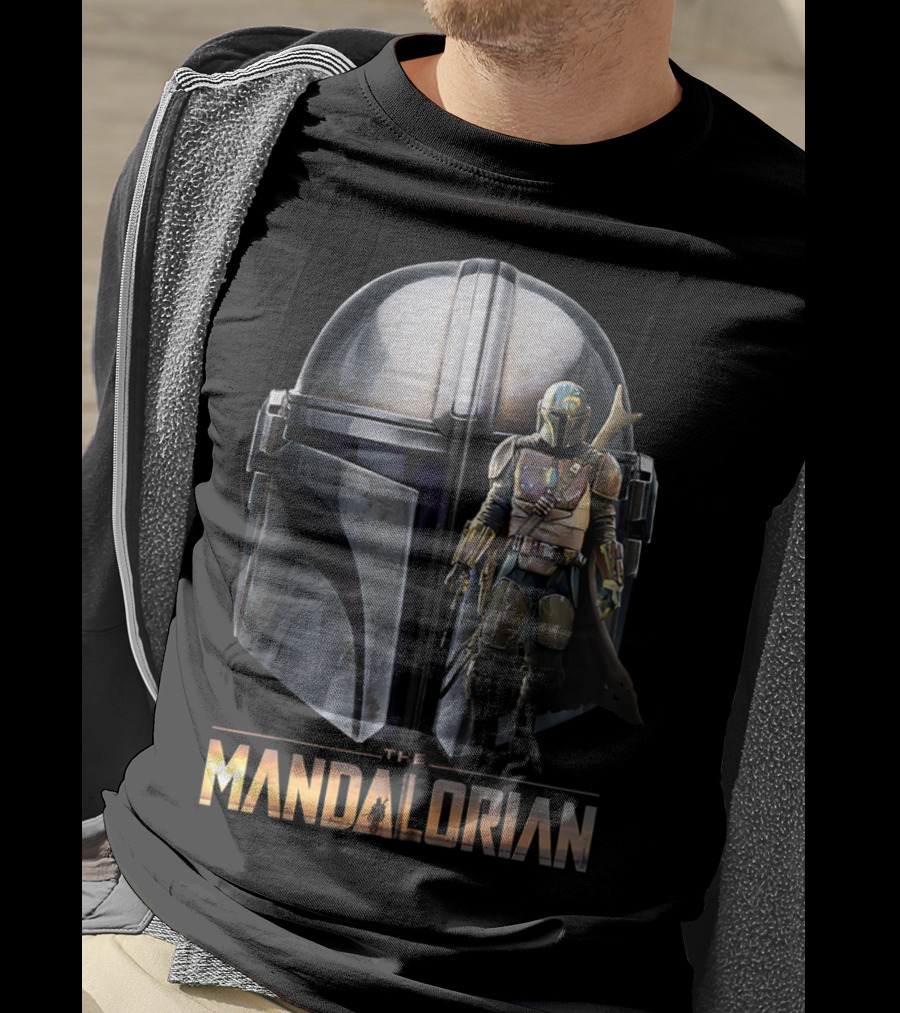 Star Wars The Mandalorian Helmet And Bounty Hunter Armor T-Shirt
