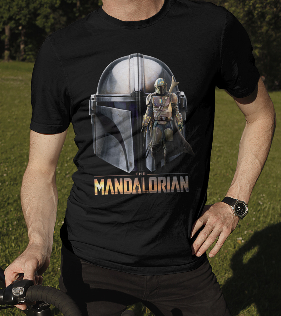 Star Wars The Mandalorian Helmet And Bounty Hunter Armor T-Shirt