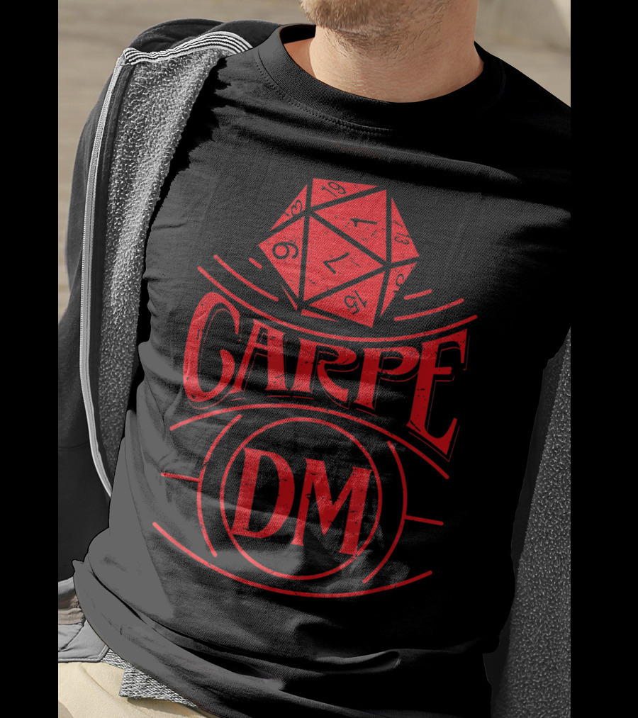 Carpe DM Tabletop Gaming Fantasy Dragons D20 Dice T-Shirt