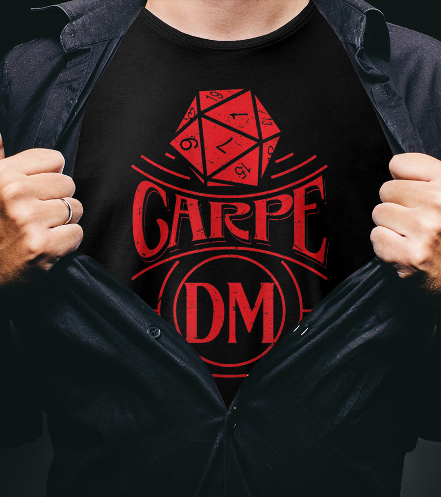Carpe DM Tabletop Gaming Fantasy Dragons D20 Dice T-Shirt