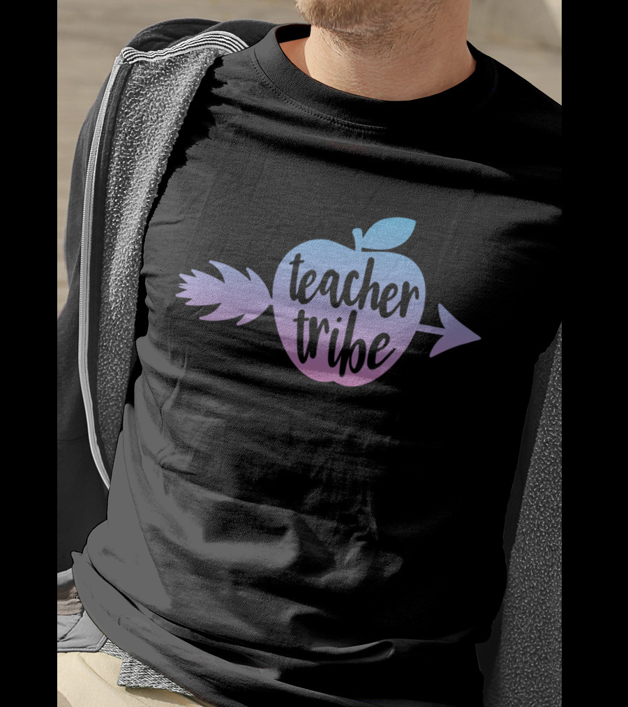 Teacher Tribe Arrow Apple Elementary Educator T-Shirt