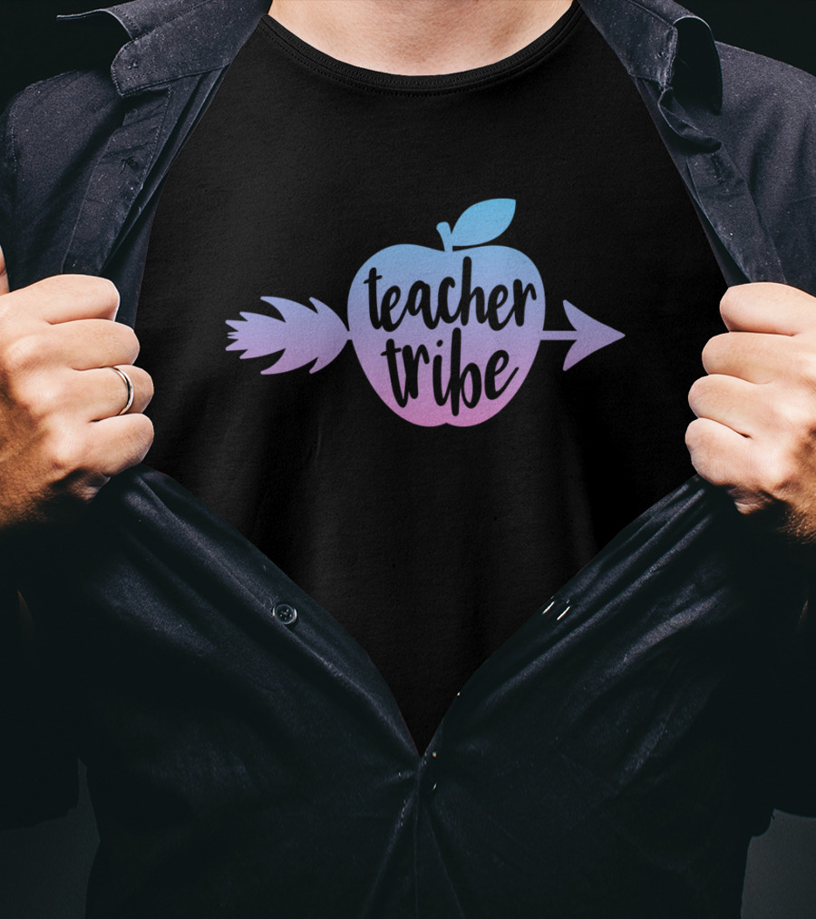 Teacher Tribe Arrow Apple Elementary Educator T-Shirt