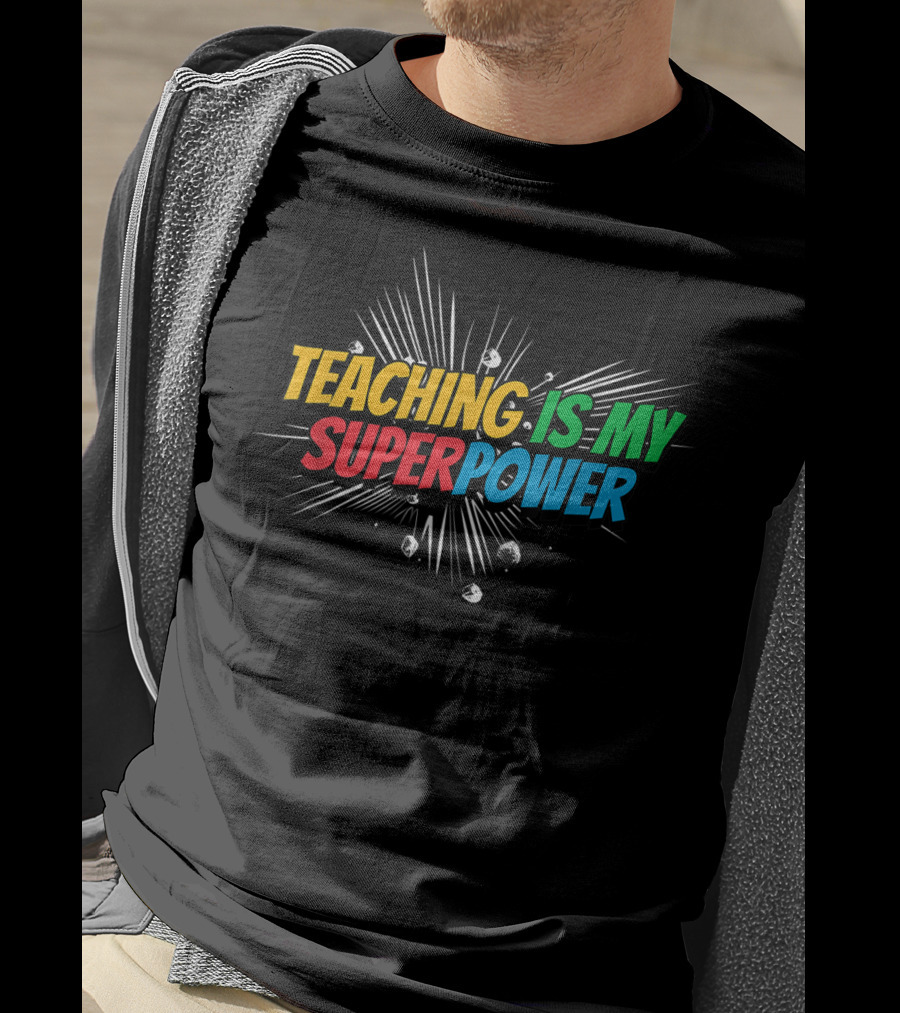Teaching Is My Superpower Comic Burst T-Shirt