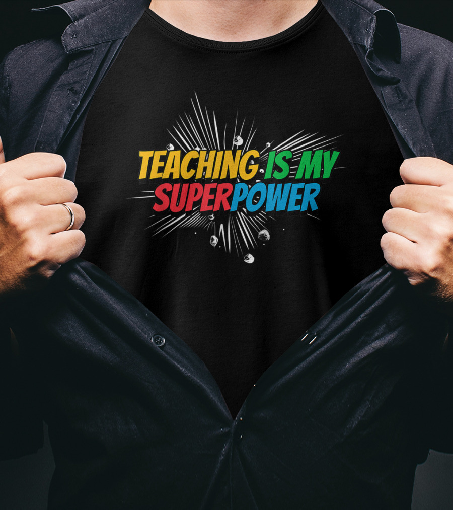 Teaching Is My Superpower Comic Burst T-Shirt