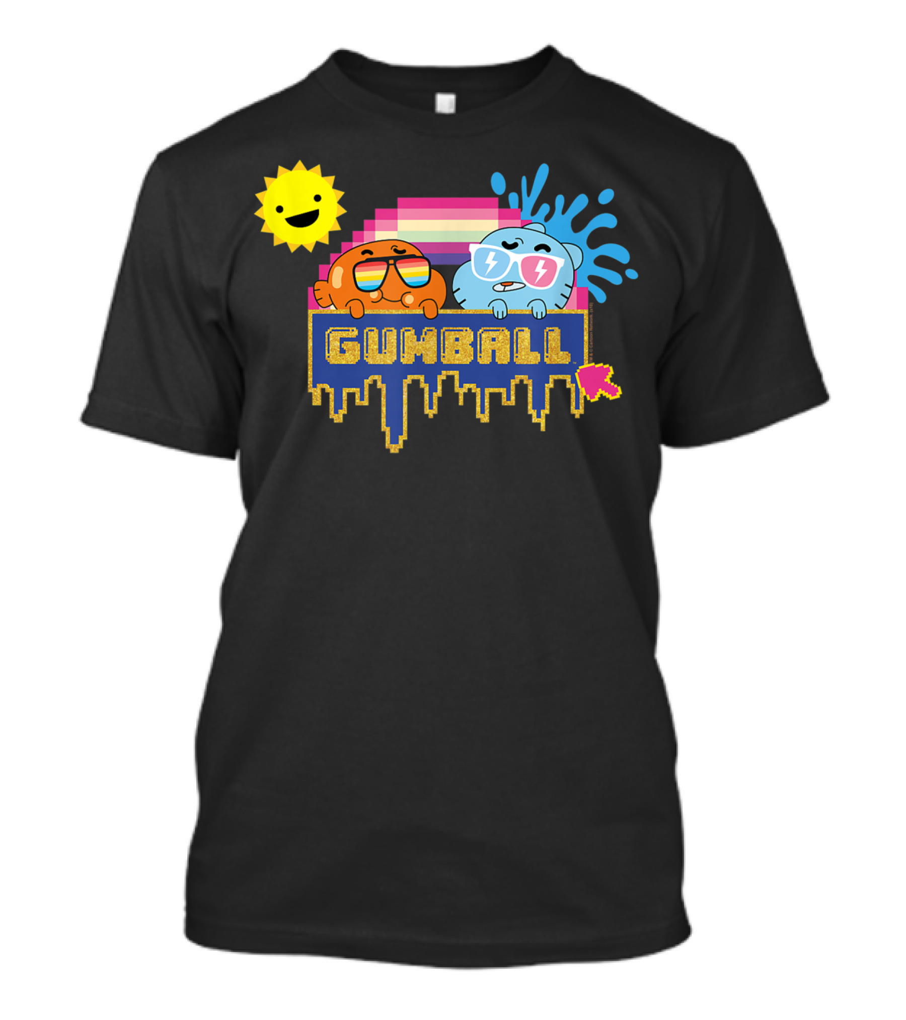 The Amazing World Of Gumball Sunshine Retro Pixel Art Gumball Characters T-Shirt