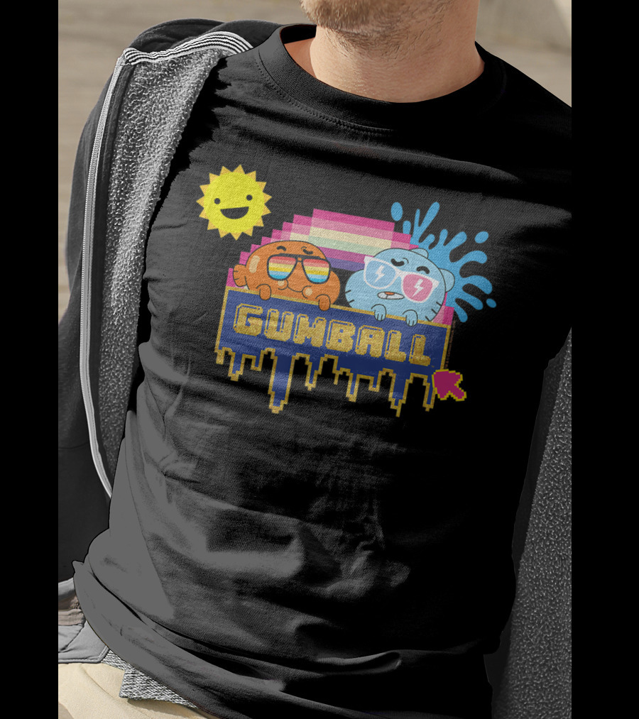 The Amazing World Of Gumball Sunshine Retro Pixel Art Gumball Characters T-Shirt