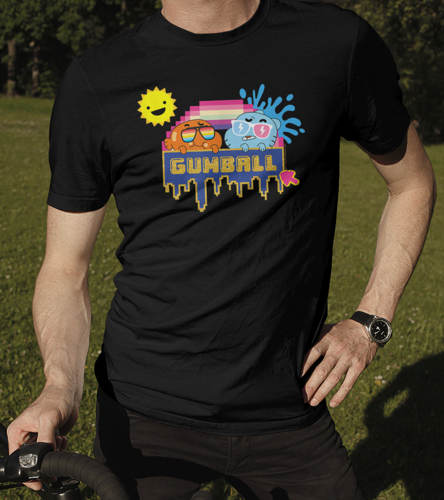 The Amazing World Of Gumball Sunshine Retro Pixel Art Gumball Characters T-Shirt