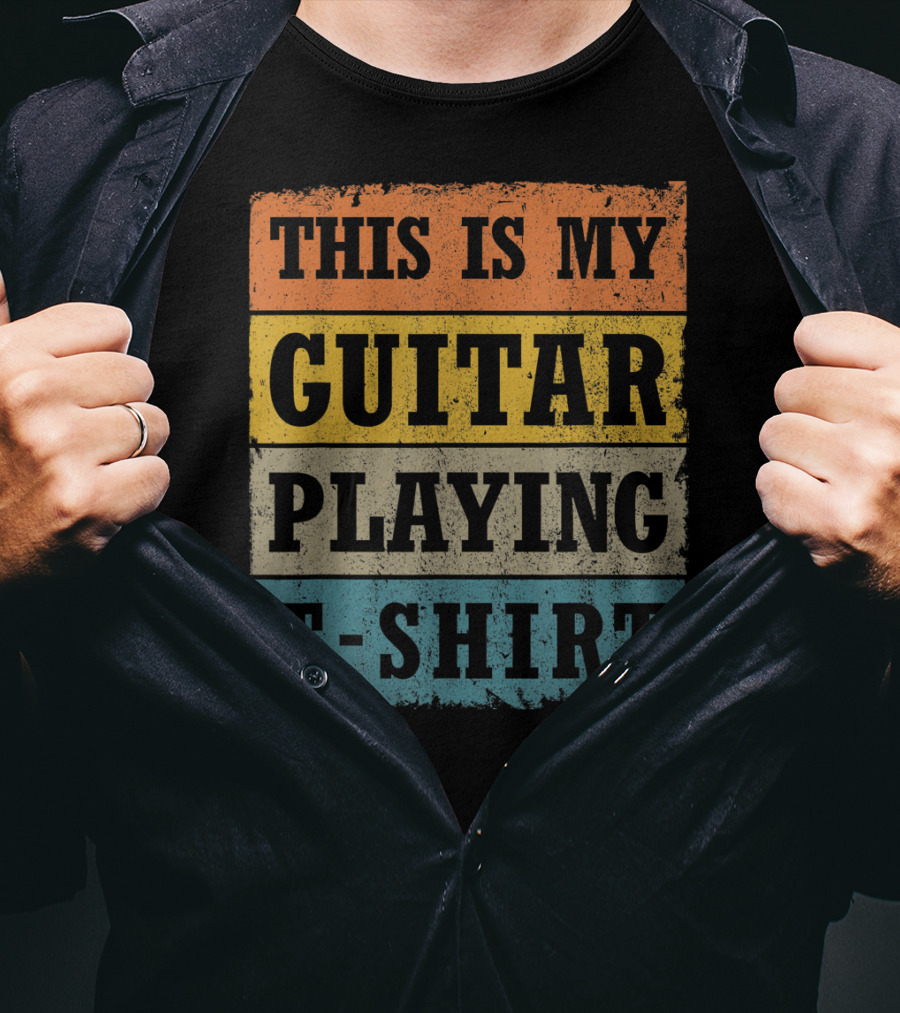 This Is My Guitar Playing T-Shirt Vintage Music T-Shirt