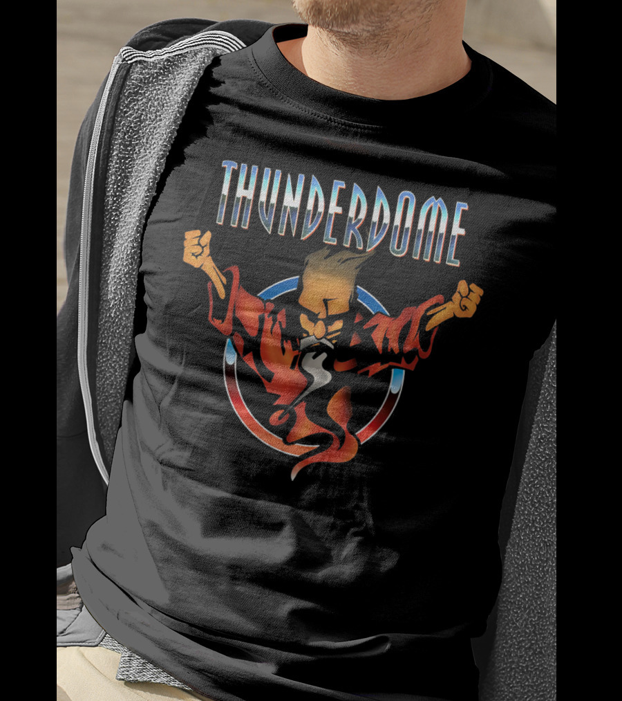 Thunderdome Navy And Inferno Fist Raised Character T-Shirt